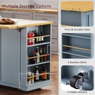 53   Large Rolling Kitchen Island Cart With Drop Leaf Power Outlet Storage Rack