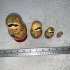 Russian Traditional Nesting Dolls Set Of 4 Wooden Hand Painted Vintage 1974