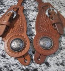 Leather Tooled Spur Straps