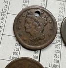 Large Cent Lot Total Of 4 Cents-3x Braided Hair    1x Coronet Head 1817  Damaged