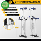 24 To 40 Inch Aluminum Drywall Stilts Adjustable Height Painting Tool Silver