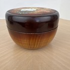 Beautiful Vintage Otagiri Lacquer Ware Lidded Trinket Vanity Box Dish 3d Florals