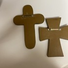 Cross Crucifix Wall D  cor Taupe Brown Rustic Distressed Decorative Heavy
