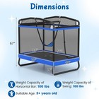 6ft Kids Trampoline With Swing And Horizontal Bar Safety Enclosure Net