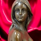 Bronze Woman Sculpture Female Elegant Figurative Art Statue Decor Lady Seated