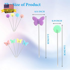 200pcs Sewing Pins Flat Head Straight Pins With Butterfly And Flower Colored Hea