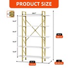 5 Tier Rustic  Bookcase Bookshelf Wide Display Rack Storage Home Living Room