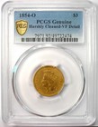 1854-o Three Dollar Indian Gold New Orleans Coin  3 - Certified Pcgs Vf Details
