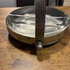 Vintage Chase Usa Chrome Art Deco Divided Candy Dish Basket Handle Glass Insert