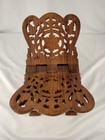 Hand Carved Wood Folding Bible cookbook book Holder  Display Stand