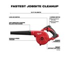 Milwaukee 0884-20 M18 18 Volt Cordless Compact Yard Leaf Blower -tool Only - New