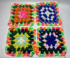Vtg Handmade Crocheted Potholders Hot Pads Coaster Granny Cottage Core Lot Of 4