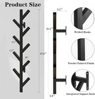 Wall Mounted Metal Coat Rack With 9 Hooks For Clothes  Hats  Bags  black 