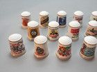 Vintage Franklin Mint Advertising Thimbles Fp Fine Porcelain 1980 s Lot Of 17
