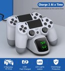 Ps4 Controller Charger Dock Station With Charging Cable 1 8hour White-green 