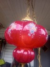 Vintage Mid Century  Glass Hanging Swag Lamp Light Vintage