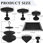 9 Pc Metal Cake Stand Set 3 Tier Cupcake Dessert Display Tower Trays Black