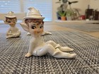 Set 3 Lefton Pixie Elf White Iridescent Pearl Vintage Fairy Figurines 1950 s See
