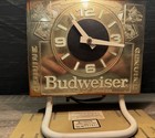 Vintage Budweiser Table Lamp Clock Sign Collectible Bar Light Works 