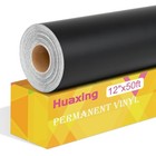 Matte Black Permanent Vinyl  12  X 50ft Permanent Adhesive Vinyl Roll For All   