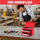 Workpro Portable Mini Tool Box 2 Drawers Metal Tool Chest Ball Bearing Slides