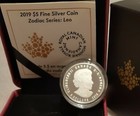 2019 Leo Zodiac  5 1 4oz Pure Silver Proof Canada Coin With Crystal