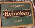 Vintage 1984 Heineken Imported Beer Embossed Sign 12  X 9 