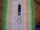 Police Security Black Plain Leather Key Ring Holder Carrier Chrome Hardware