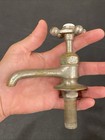 Vtg Antique Hot Bathroom Sink Faucet Cross Porcelain Handle Spout Chrome Brass