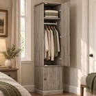 72  Tall Garment Organizer Narrow Wooden Armoire Wardrobe Closet Bedroom 2 Door