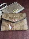 Coach Party Animals Card Case Wallet W  Mirror Wrist Lanyard