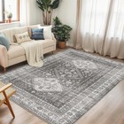  8x10 Large Vintage Area Rug - Traditional Distressed Print  Non-slip Soft 