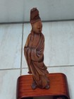 Chinese Qing Dynasty Boxwood Carving Of Guanyin  Beautiful Flowing Piece