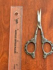 Antique Victorian Repousse Sterling Silver Small Scissors Germany 1890 Broke Tip