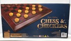 Game Gallery Wood Chess Checkers Set 56 Pieces Wooden Box Fold-out Board Family
