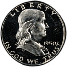 1950 Proof Franklin Half Dollar  50c Silver  Pcgs Pr63 - Frosty  Blast White