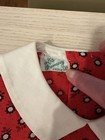 Vintage Kate Greenaway Girls Dress Size 7 Red Calico Floral Built-in Petticoat