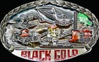 Vintage Black Gold Coal Mining Belt Buckle Indiana Metal Craft Heavy Equipment