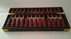 Vintage Lotus Flower Brand Chinese Wood Black Frame Abacus 13 Rods 91 Beads