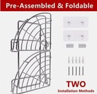 Compact Shower Caddy Corner Shelf-organizer  Polished Chrome-2 Mounting Methods
