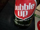 Vintage Bubble Up Soda Bottle 32 Oz  Plus 3 Point Of Sale Shelf Cards For 16 Oz  