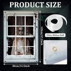 Halloween Ghost Curtains Decorations  Halloween Window Silhouettes Scary Screen-