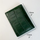 Real Crocodile Leather Credit Card Holder Mini Bifold Wallet Rfid Blocking