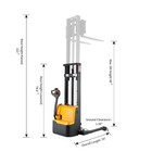 Apollolift Full Electric Pallet Lift Stacker 2640lbs Walkie Straddle Stacker 98 