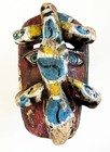 Mexico Guerrero Wood Surreal Lizard Man Mask Dia De Muertos Day Of Dead Carnival