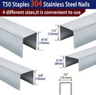 20 Guage 304 Stainless Steel T 50 Staples 4 Sizes Assorted Size Project Pack For
