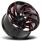 20x10  Off Road Monster Wheels M24 Gloss Black Candy Red Milled Rims 4 Pcs  a01 