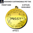 Stainless Steel Pet Id Tags Dog Tags Personalized Front And Back Engraving Round
