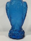 Vtg American Bald Eagle Rare Cobalt Blue Decanter Liquor Bottle Shot Glass Head