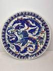 Vintage Kutahya Turkiye 13  Turkish  hand Painted Plate Blue Green Red Floral
